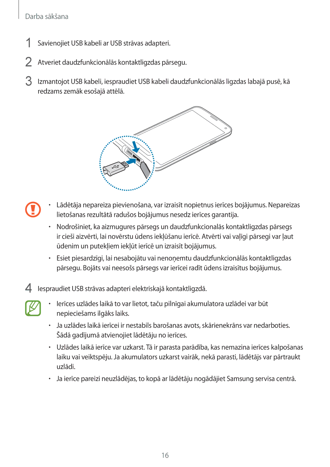 Samsung SM-G900FZDASEB, SM-G900FZWASEB, SM-G900FZKASEB, SM-G900FZBASEB manual Darba sākšana 