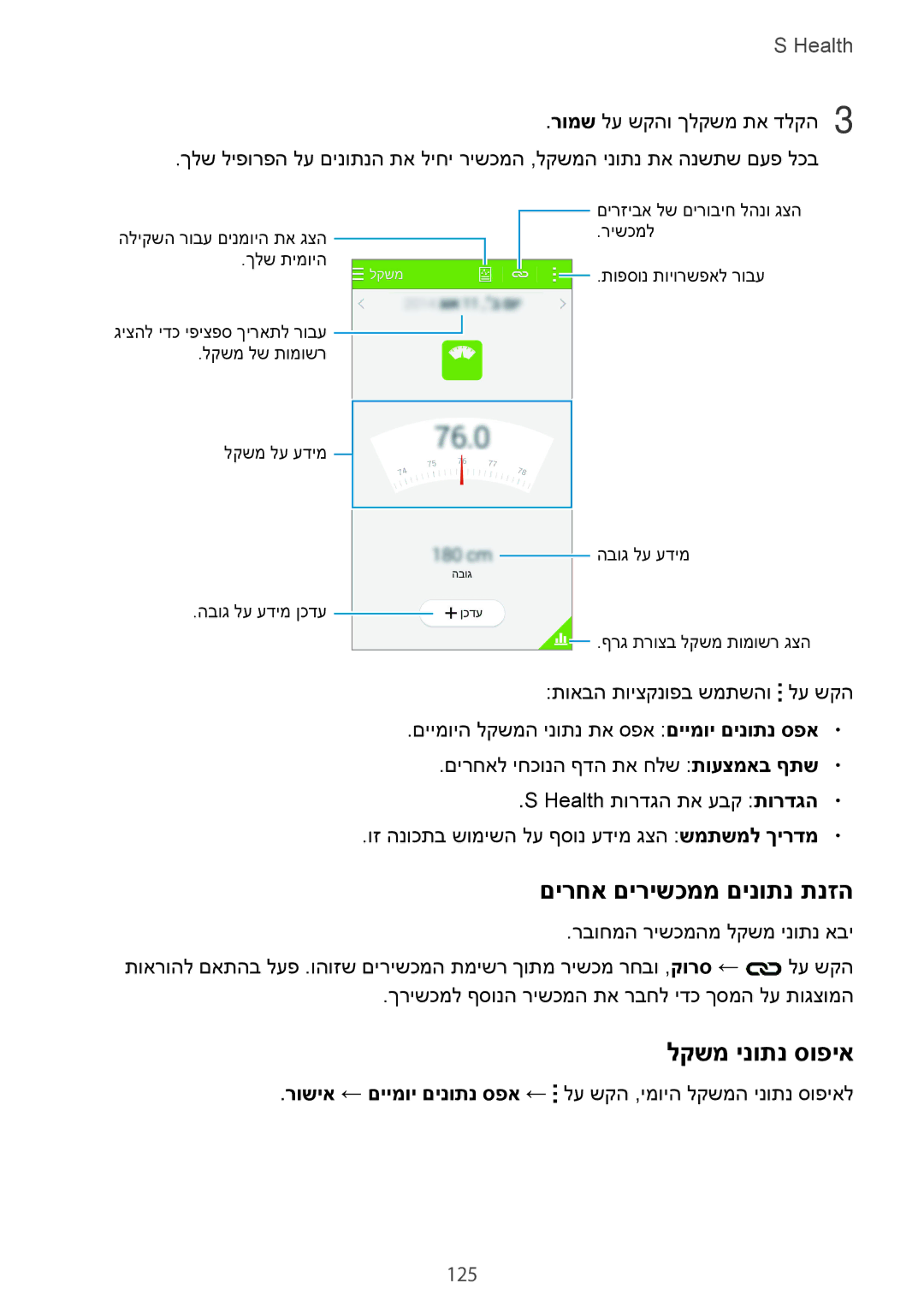 Samsung SM-G900FZWVILO, SM-G900FZDVILO, SM-G900FZKVILO, SM-G900FZBVILO םירחא םירישכממ םינותנ תנזה, לקשמ ינותנ סופיא, 125 