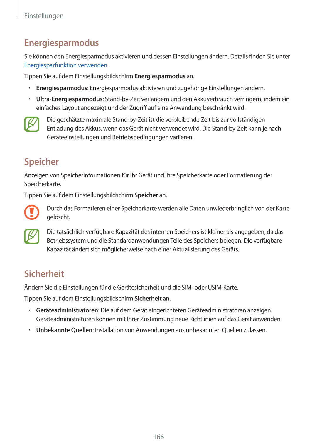 Samsung SM-G900FZWADBT, SM-G900FZKADBT, SM-G900FZBADBT, SM-G900FZDADBT manual Speicher, Sicherheit 