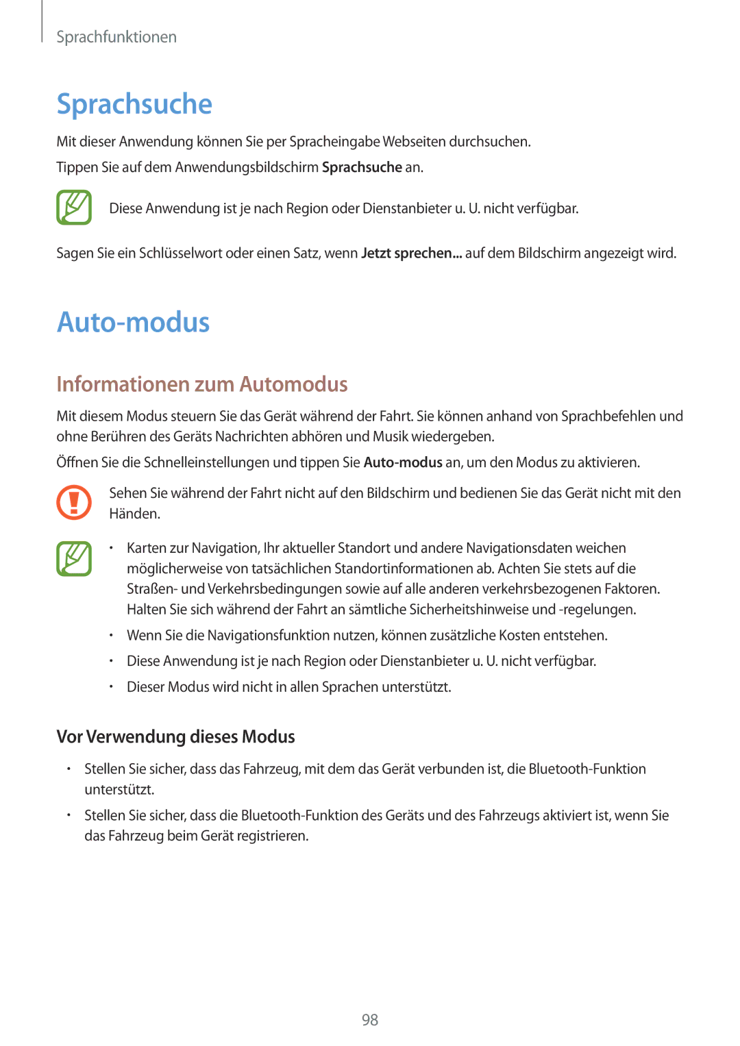 Samsung SM-G900FZWADBT, SM-G900FZKADBT, SM-G900FZBADBT, SM-G900FZDADBT Sprachsuche, Auto-modus, Informationen zum Automodus 