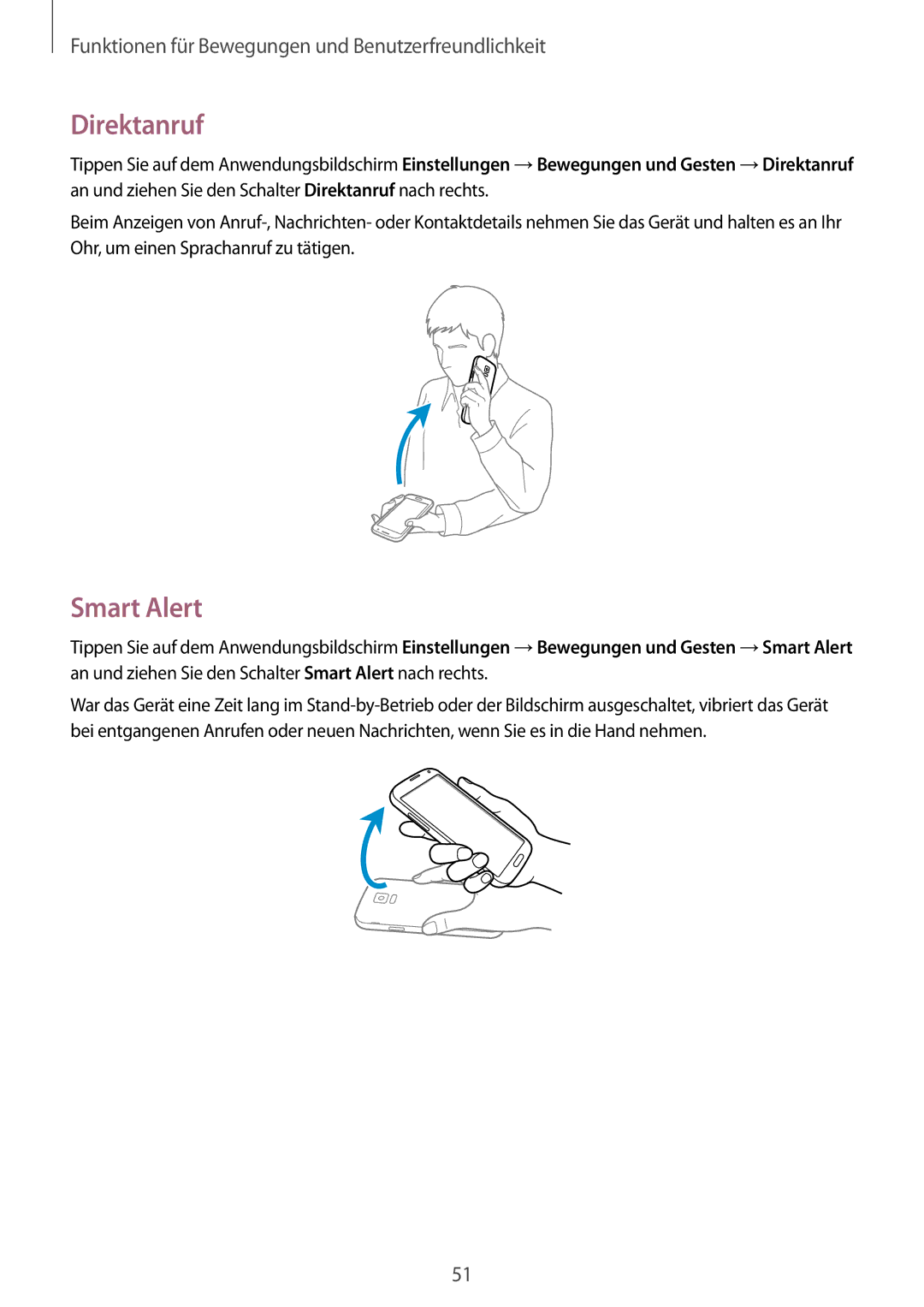 Samsung SM-G900FZDADBT, SM-G900FZKADBT, SM-G900FZBADBT, SM-G900FZWADBT manual Direktanruf, Smart Alert 