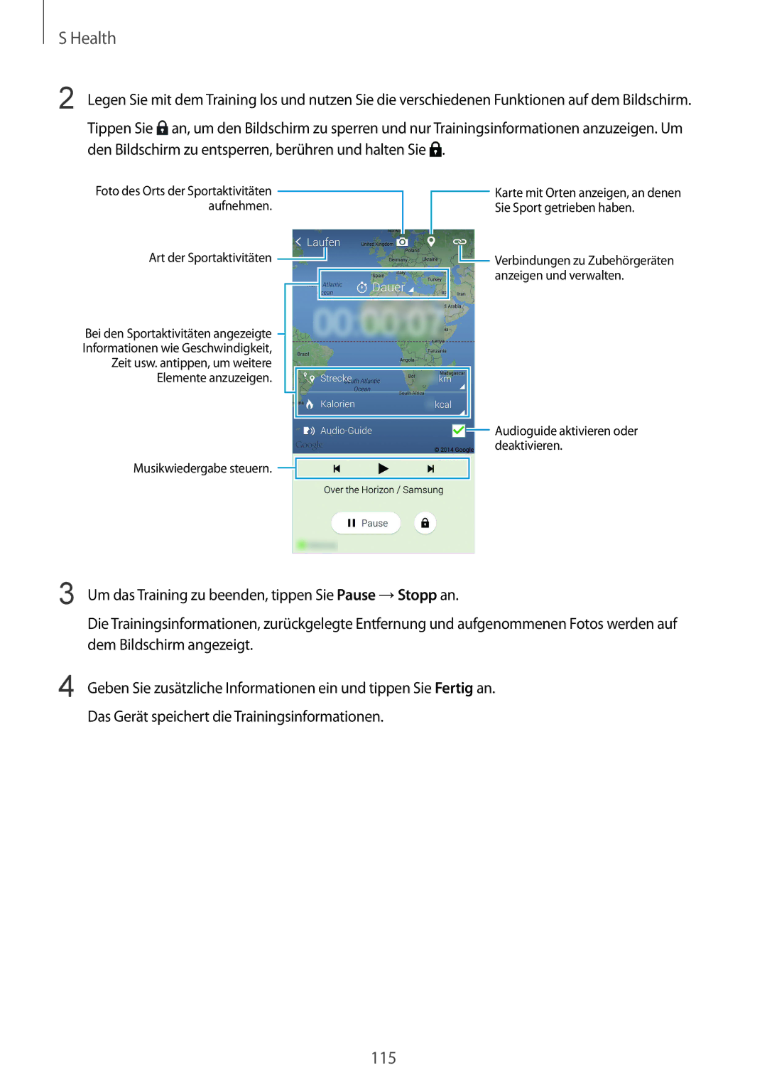 Samsung SM-G900FZDADBT, SM-G900FZKADBT, SM-G900FZBADBT, SM-G900FZWADBT manual 115 