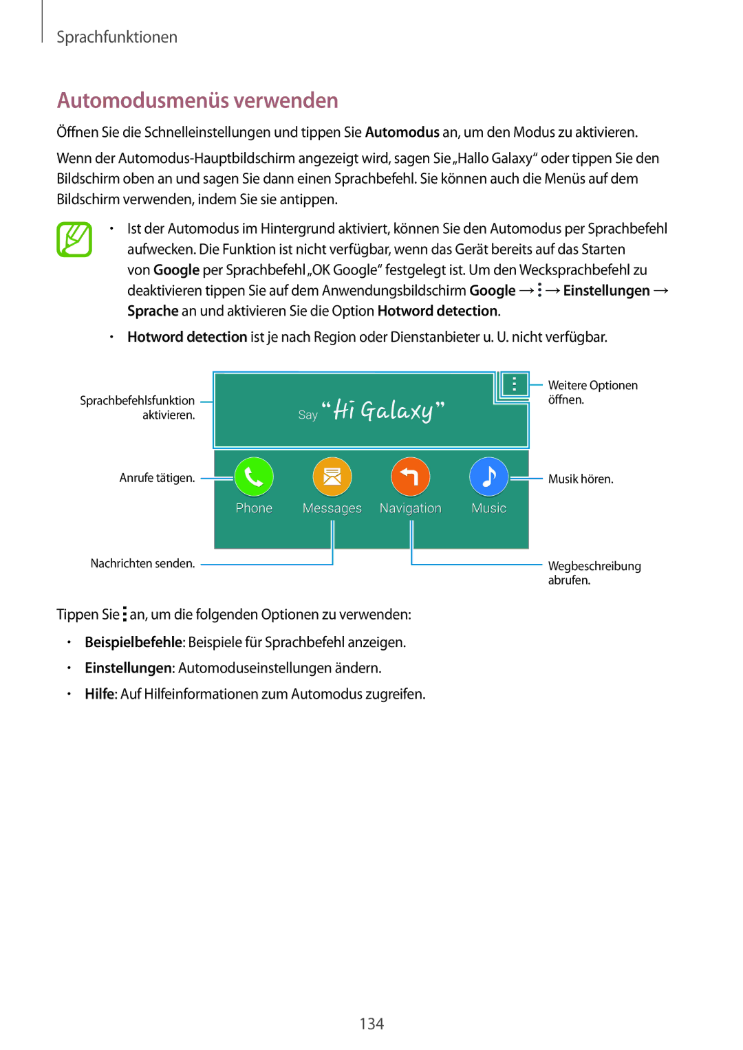 Samsung SM-G900FZWADBT, SM-G900FZKADBT, SM-G900FZBADBT, SM-G900FZDADBT manual Automodusmenüs verwenden 