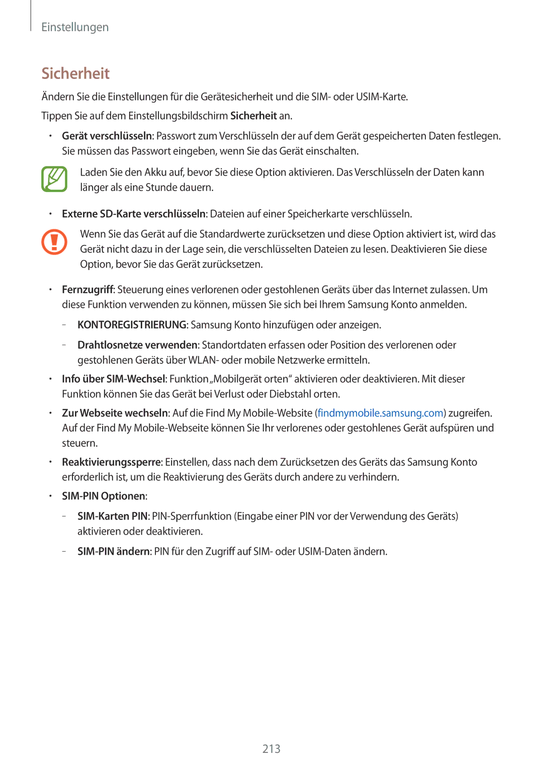 Samsung SM-G900FZBADBT, SM-G900FZKADBT, SM-G900FZWADBT, SM-G900FZDADBT manual Sicherheit, SIM-PIN Optionen 