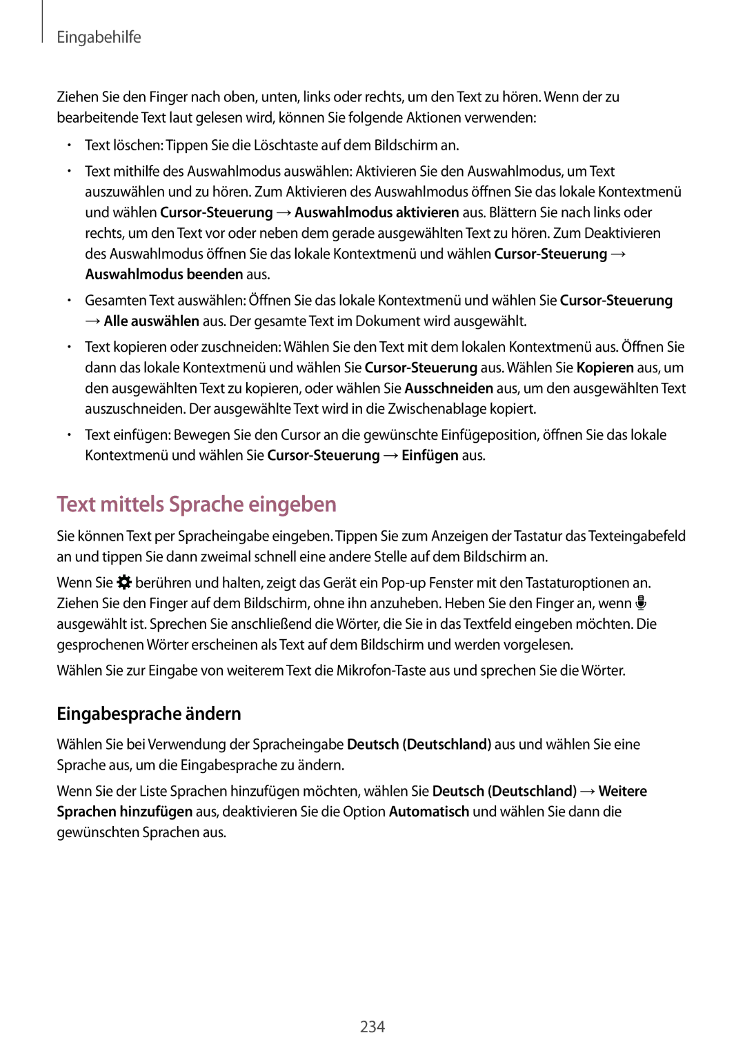 Samsung SM-G900FZWADBT, SM-G900FZKADBT, SM-G900FZBADBT, SM-G900FZDADBT Text mittels Sprache eingeben, Eingabesprache ändern 