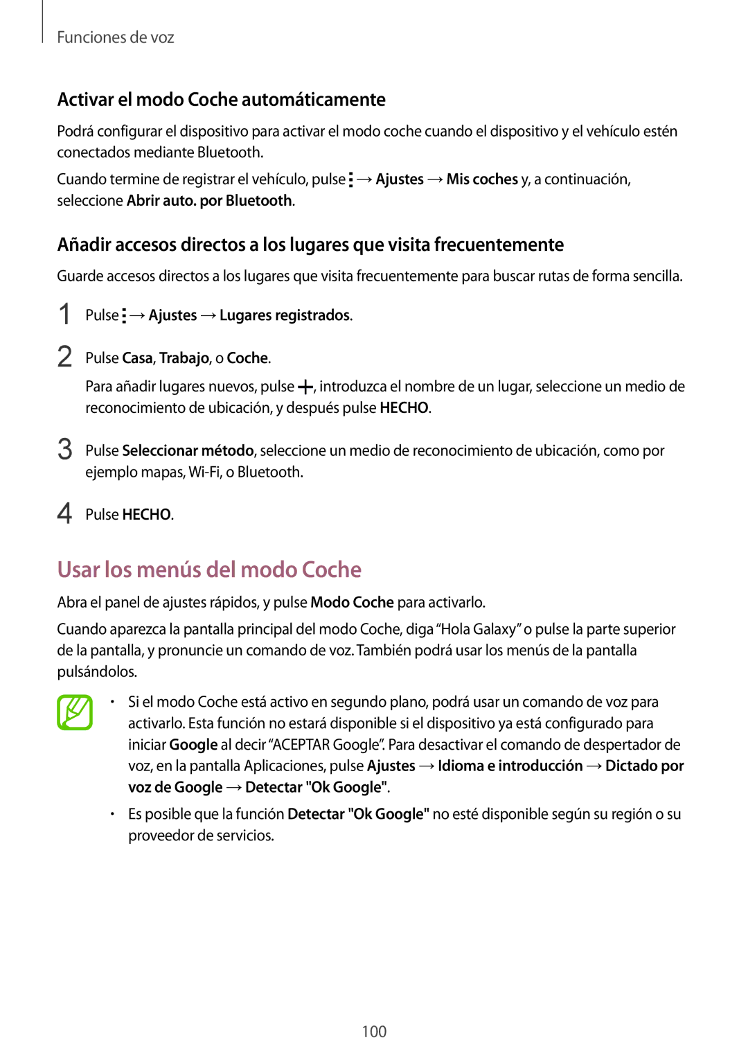 Samsung SM-G900FZKAMWD, SM-G900FZKADBT, SM-G900FZWADBT Usar los menús del modo Coche, Activar el modo Coche automáticamente 