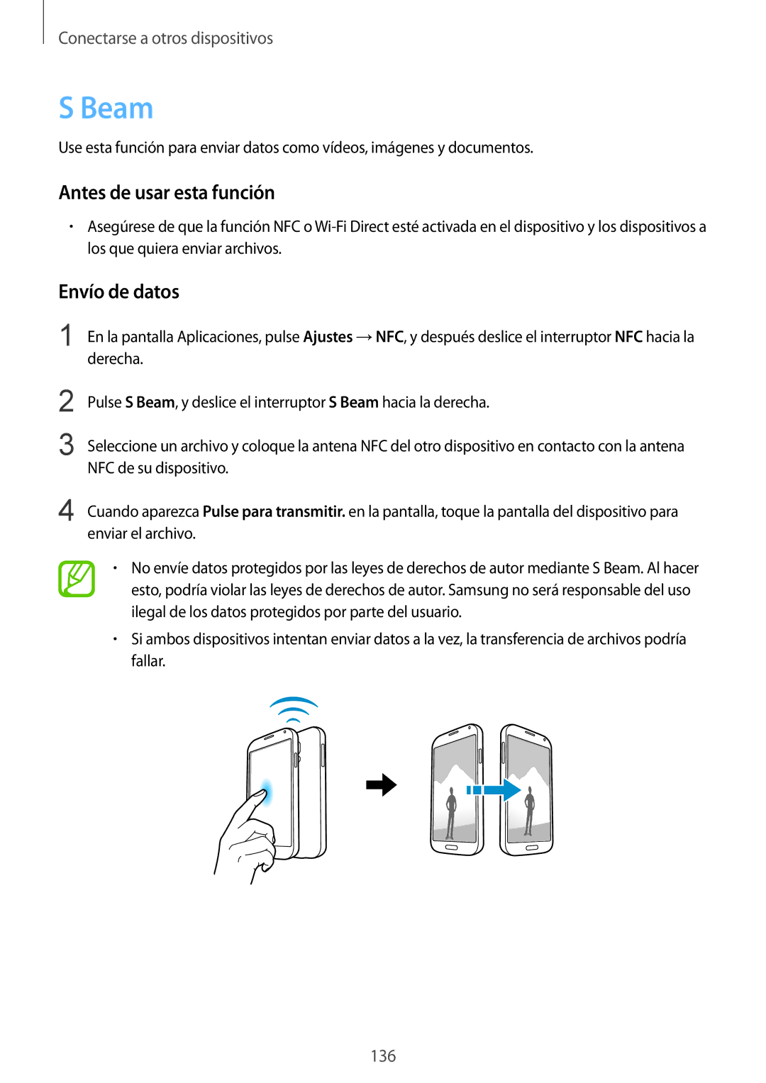 Samsung SM-G900FZKATPL, SM-G900FZKADBT, SM-G900FZWADBT, SM-G900FZBAXEF, SM-G900FZWAXEF, SM-G900FZDAXEF Beam, Envío de datos 