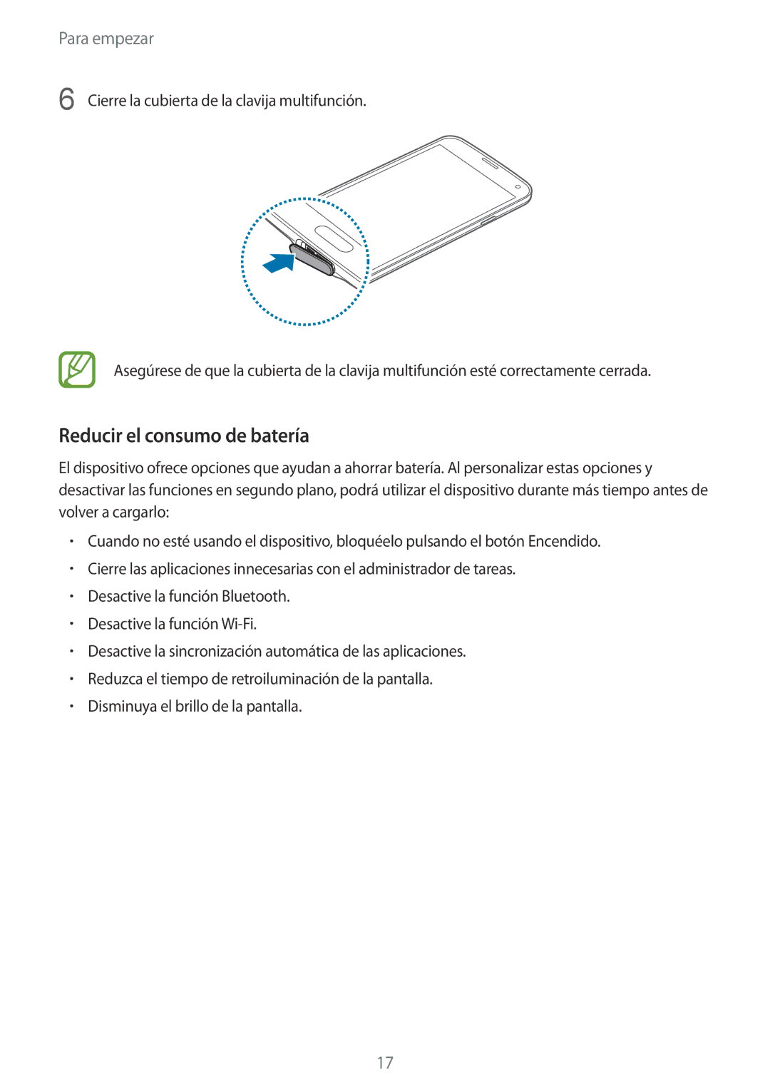 Samsung SM-G900FZKAETL, SM-G900FZKADBT, SM-G900FZWADBT, SM-G900FZBAXEF, SM-G900FZWAXEF manual Reducir el consumo de batería 