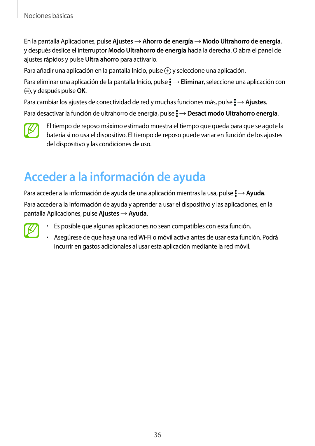 Samsung SM-G900FZWAATL, SM-G900FZKADBT, SM-G900FZWADBT, SM-G900FZBAXEF, SM-G900FZWAXEF manual Acceder a la información de ayuda 