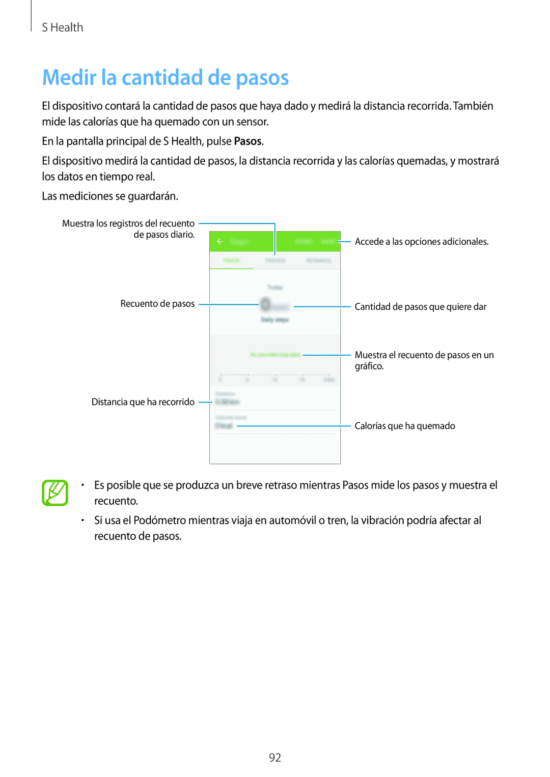 Samsung SM-G900FZBAPHE, SM-G900FZKADBT, SM-G900FZWADBT, SM-G900FZBAXEF, SM-G900FZWAXEF manual Medir la cantidad de pasos 