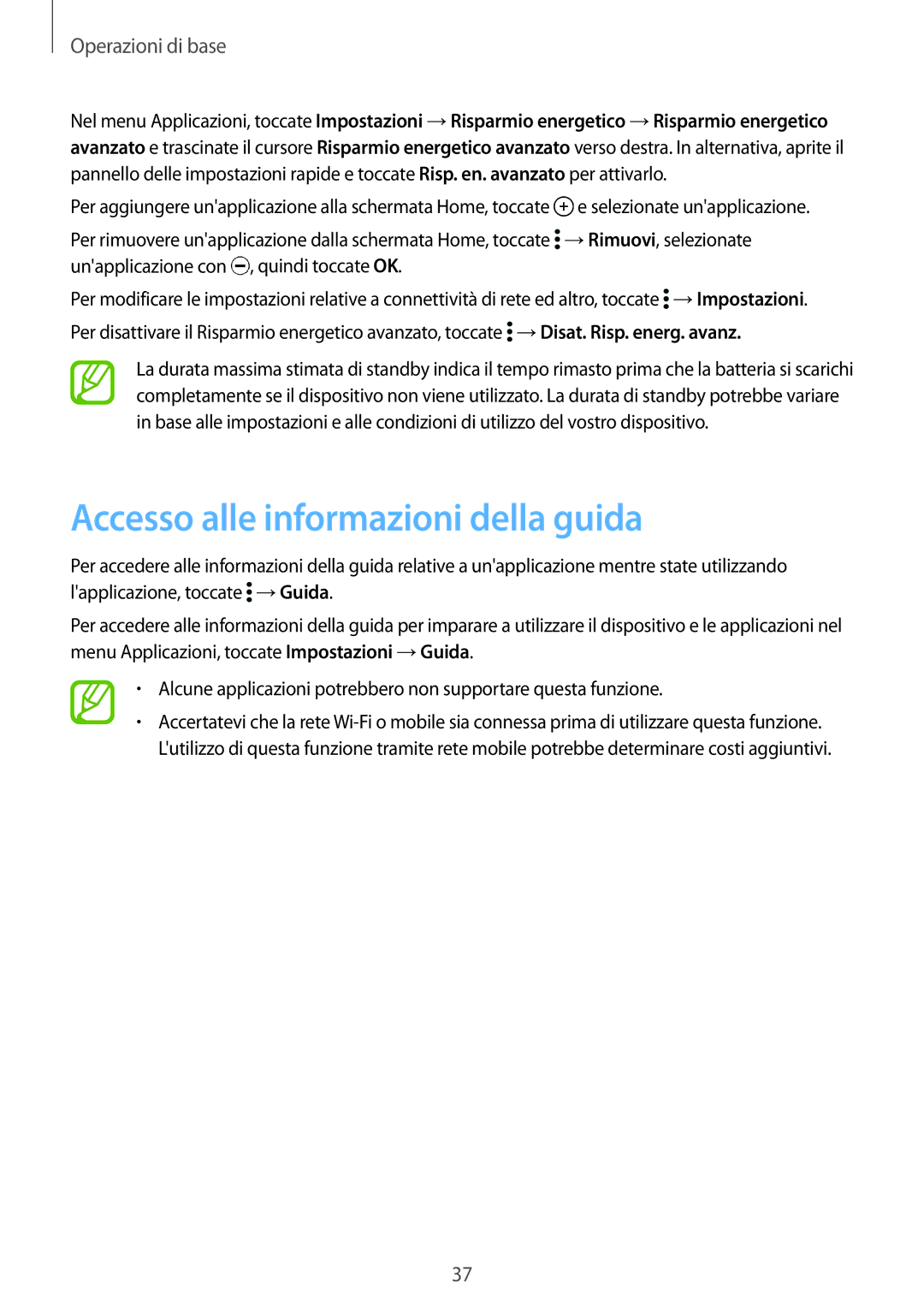 Samsung SM-G900FZWAPHN, SM-G900FZKADBT, SM-G900FZWADBT, SM-G900FZDADBT, SM-G900FZKAFTM Accesso alle informazioni della guida 