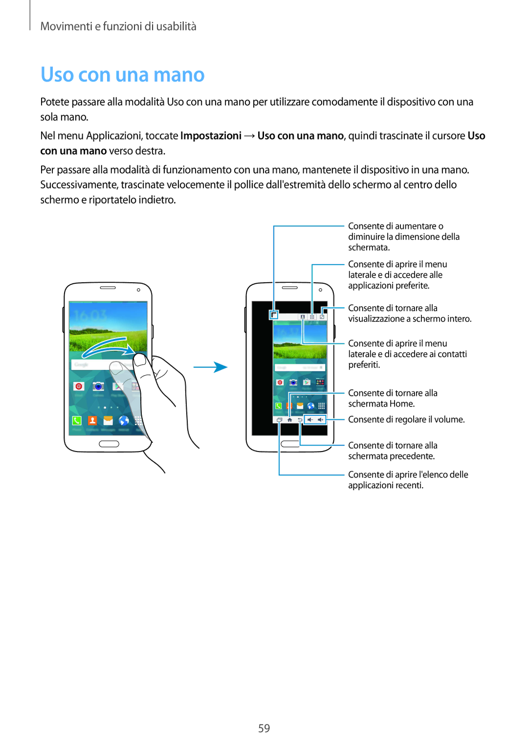 Samsung SM-G900FZWAPLS, SM-G900FZKADBT, SM-G900FZWADBT, SM-G900FZDADBT, SM-G900FZKAFTM, SM-G900FZWESWC manual Uso con una mano 