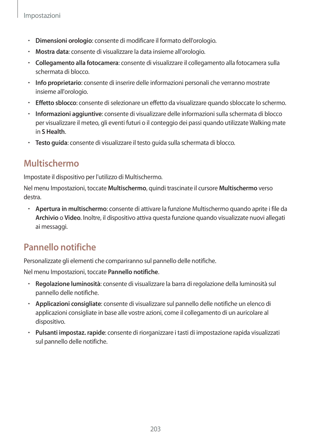 Samsung SM-G900FZKAPHN, SM-G900FZKADBT, SM-G900FZWADBT, SM-G900FZDADBT, SM-G900FZKAFTM manual Multischermo, Pannello notifiche 