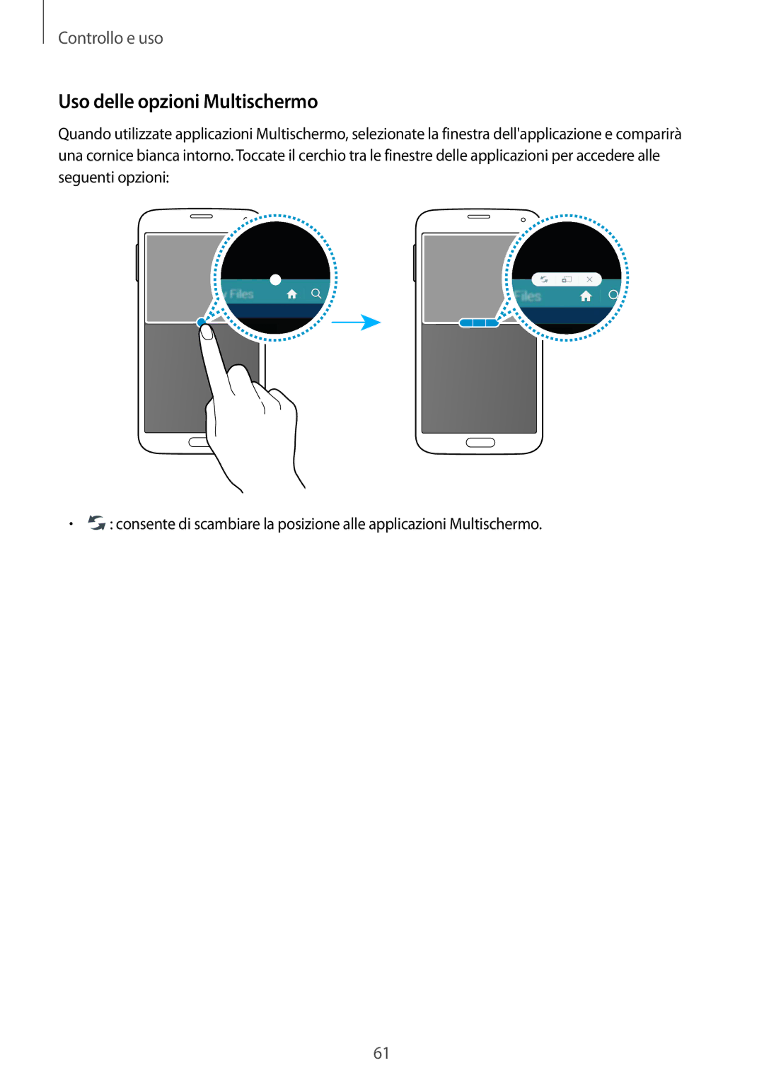 Samsung SM-G900FZWADBT, SM-G900FZKADBT, SM-G900FZDADBT, SM-G900FZKAFTM, SM-G900FZWESWC manual Uso delle opzioni Multischermo 