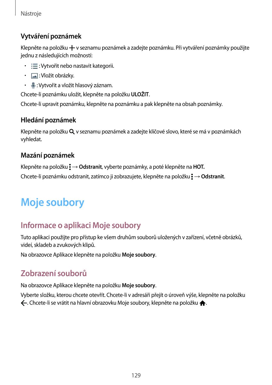 Samsung SM-G900FZKAPRT, SM-G900FZKADBT, SM-G900FZWAETL manual Informace o aplikaci Moje soubory, Zobrazení souborů 