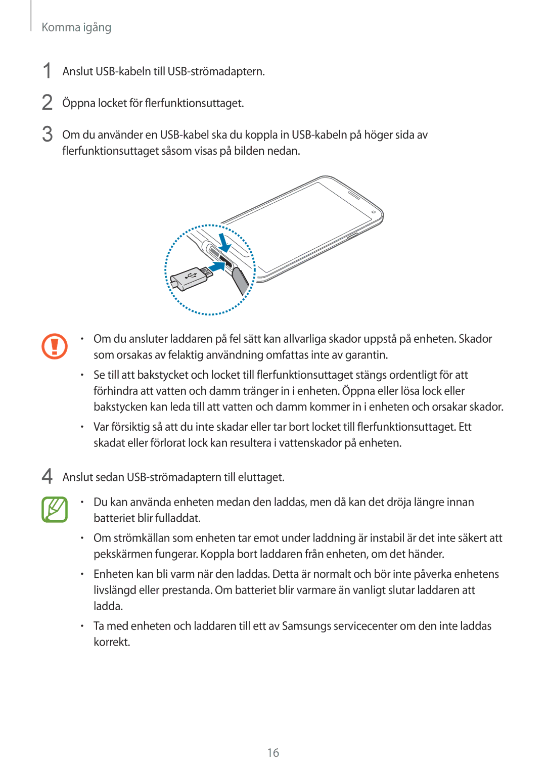 Samsung SM-G900FZKATEN, SM-G900FZKAVDS, SM-G900FZDANEE manual Som orsakas av felaktig användning omfattas inte av garantin 