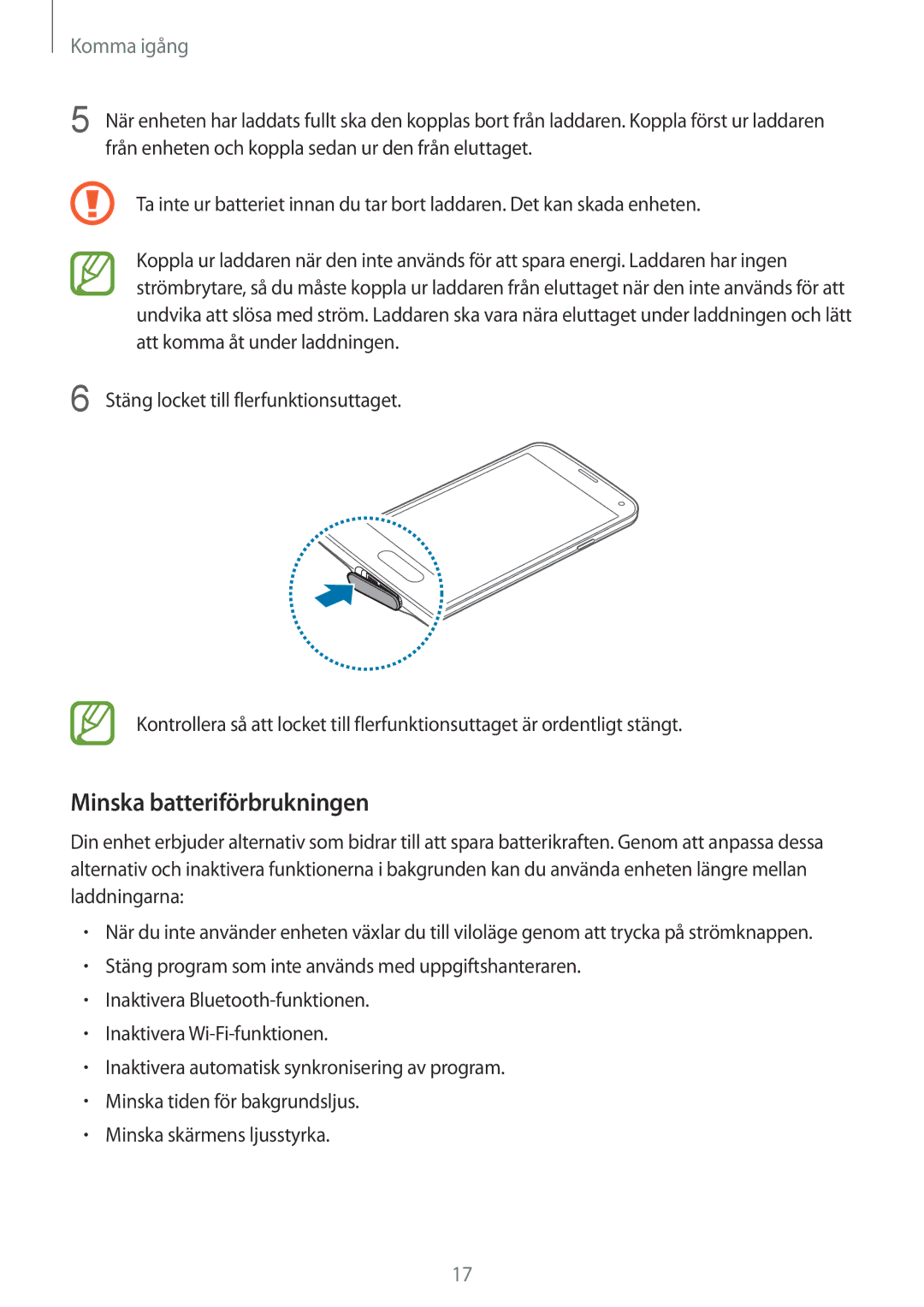 Samsung SM-G900FZKAVDS, SM-G900FZDANEE, SM-G900FZWANEE, SM-G900FZDAHTS, SM-G900FZKANEE manual Minska batteriförbrukningen 