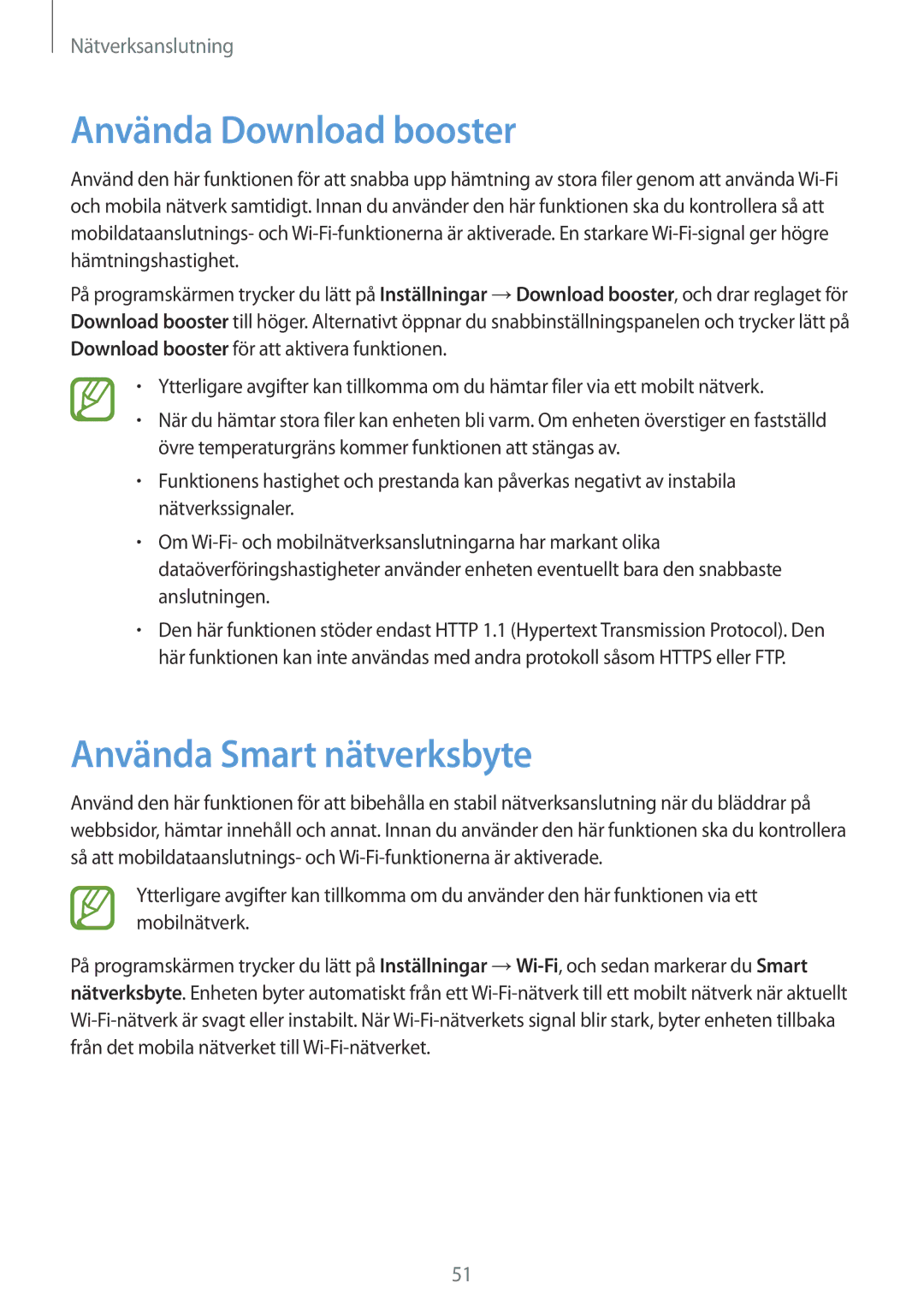 Samsung SM-G900FZKAVDS, SM-G900FZDANEE, SM-G900FZWANEE, SM-G900FZDAHTS Använda Download booster, Använda Smart nätverksbyte 