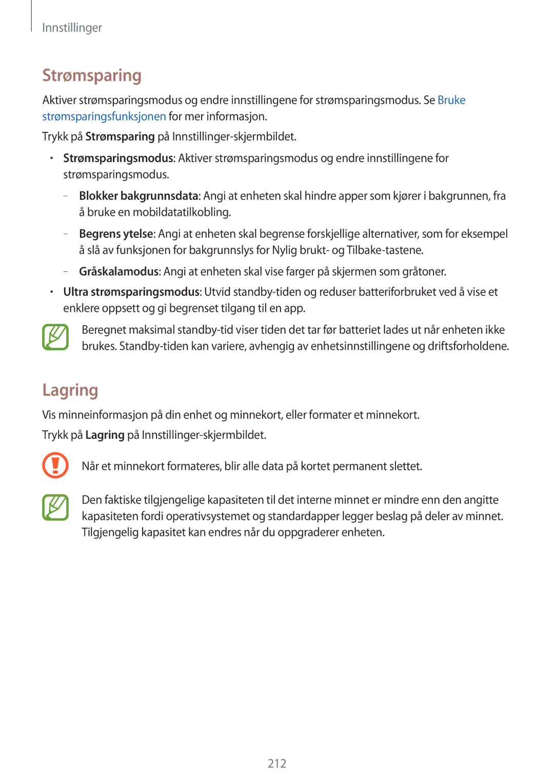 Samsung SM-G900FZWAVDS, SM-G900FZKAVDS, SM-G900FZDANEE, SM-G900FZWANEE Strømsparing, Lagring, Bruke en mobildatatilkobling 