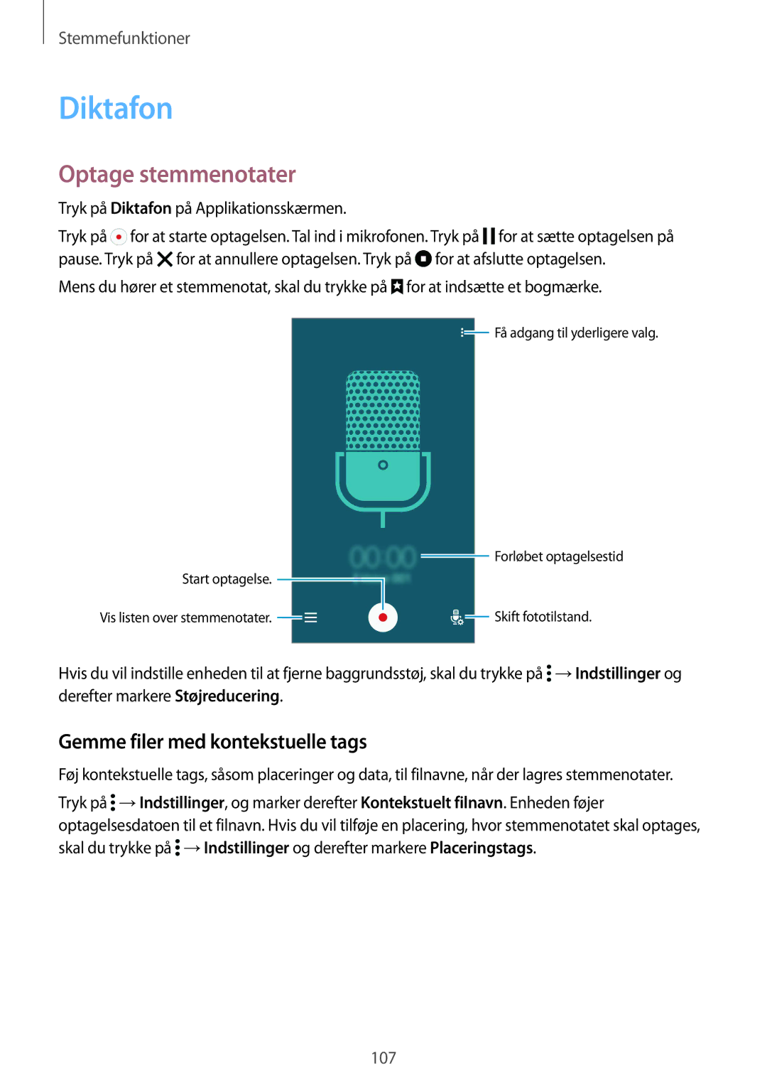 Samsung SM-G900FZNANEE, SM-G900FZKAVDS, SM-G900FZDANEE Diktafon, Optage stemmenotater, Gemme filer med kontekstuelle tags 