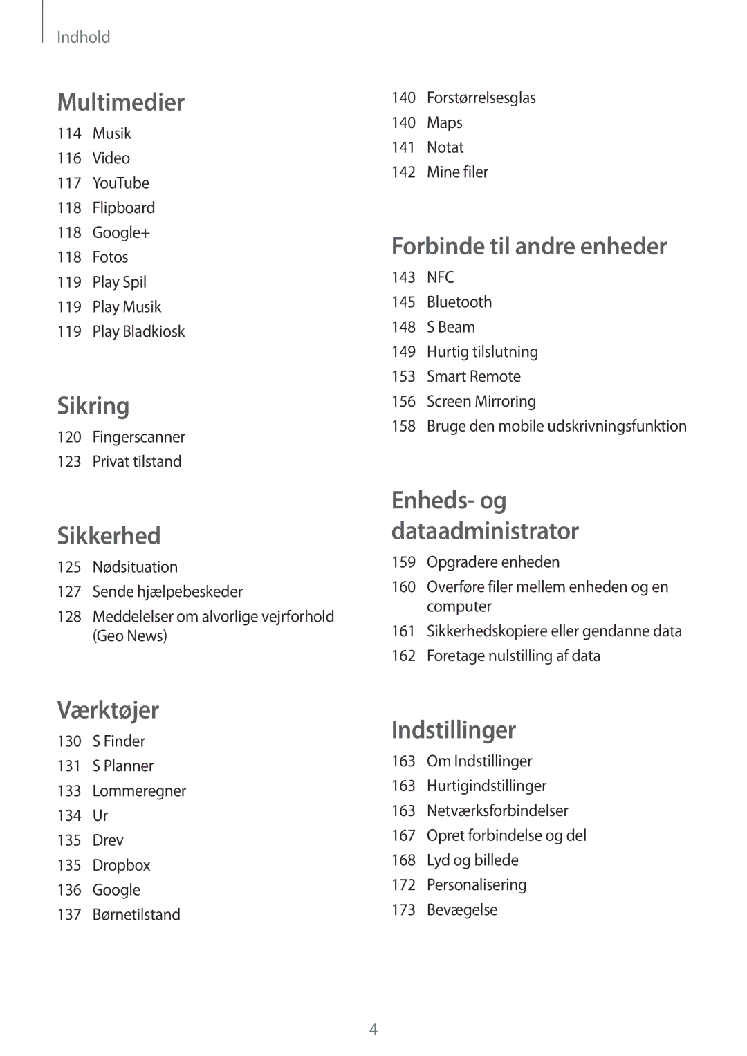 Samsung SM-G900FZKANEE, SM-G900FZKAVDS, SM-G900FZDANEE, SM-G900FZWANEE manual Værktøjer, Fingerscanner Privat tilstand 