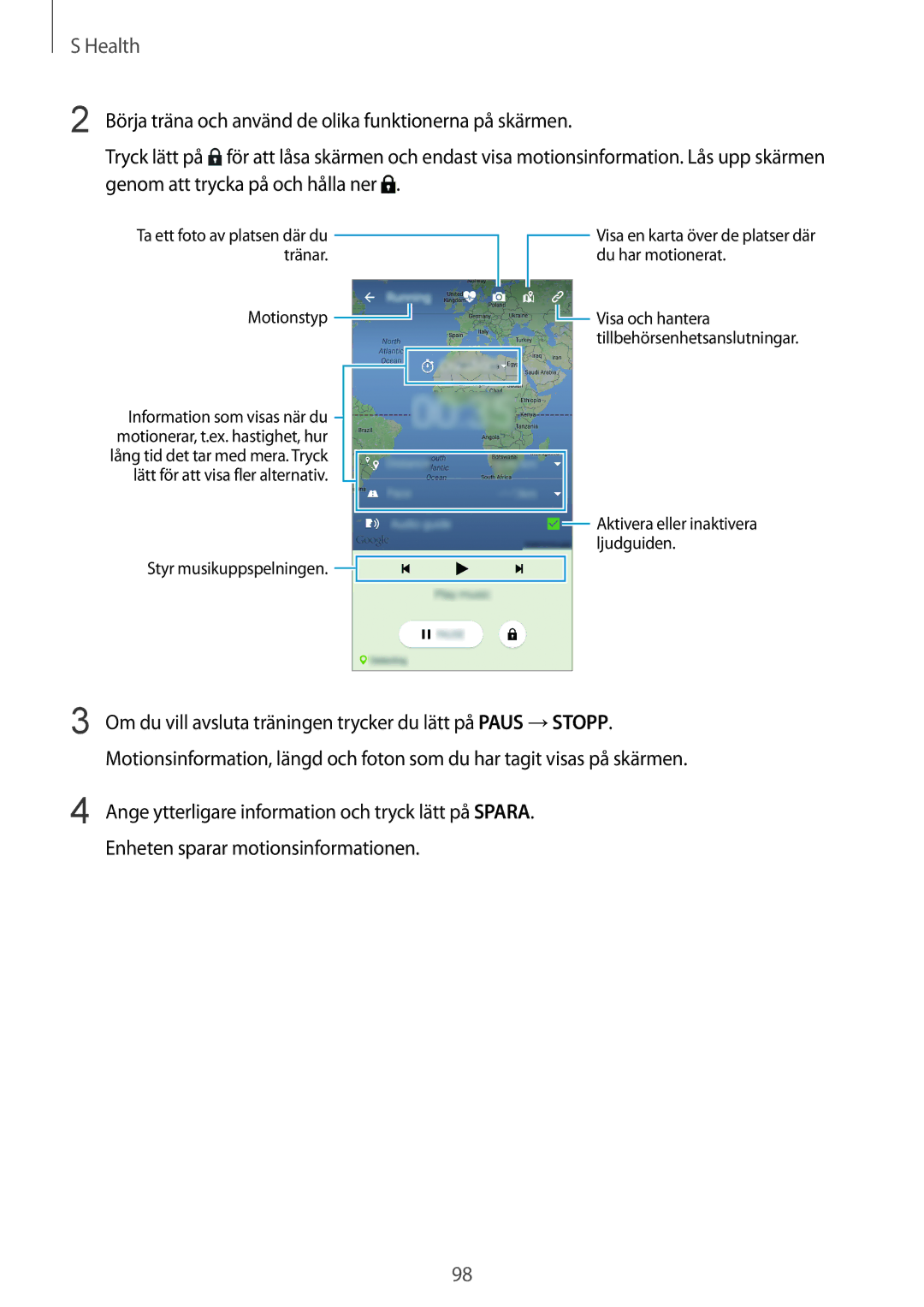 Samsung SM-G900FZBANEE, SM-G900FZKAVDS, SM-G900FZDANEE, SM-G900FZWANEE, SM-G900FZDAHTS Aktivera eller inaktivera ljudguiden 