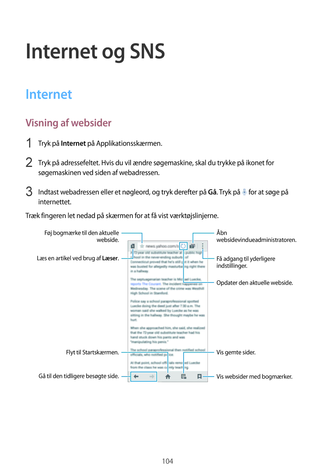 Samsung SM-G900FZWANEE, SM-G900FZKAVDS, SM-G900FZDANEE, SM-G900FZDAHTS, SM-G900FZKANEE Internet og SNS, Visning af websider 