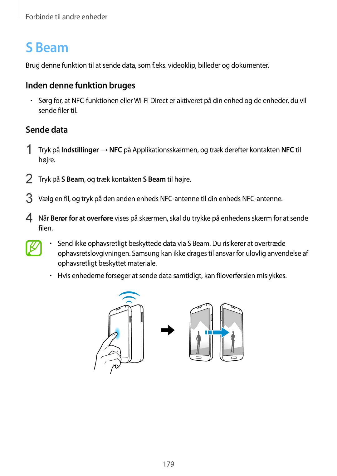 Samsung SM-G900FZWAHTS, SM-G900FZKAVDS manual Sende data, Tryk på S Beam, og træk kontakten S Beam til højre, Filen 