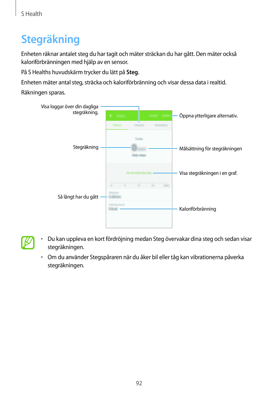 Samsung SM-G901FZDANEE, SM-G900FZKAVDS, SM-G900FZDANEE, SM-G900FZWANEE, SM-G901FZBANEE, SM-G901FZWANEE manual Stegräkning 