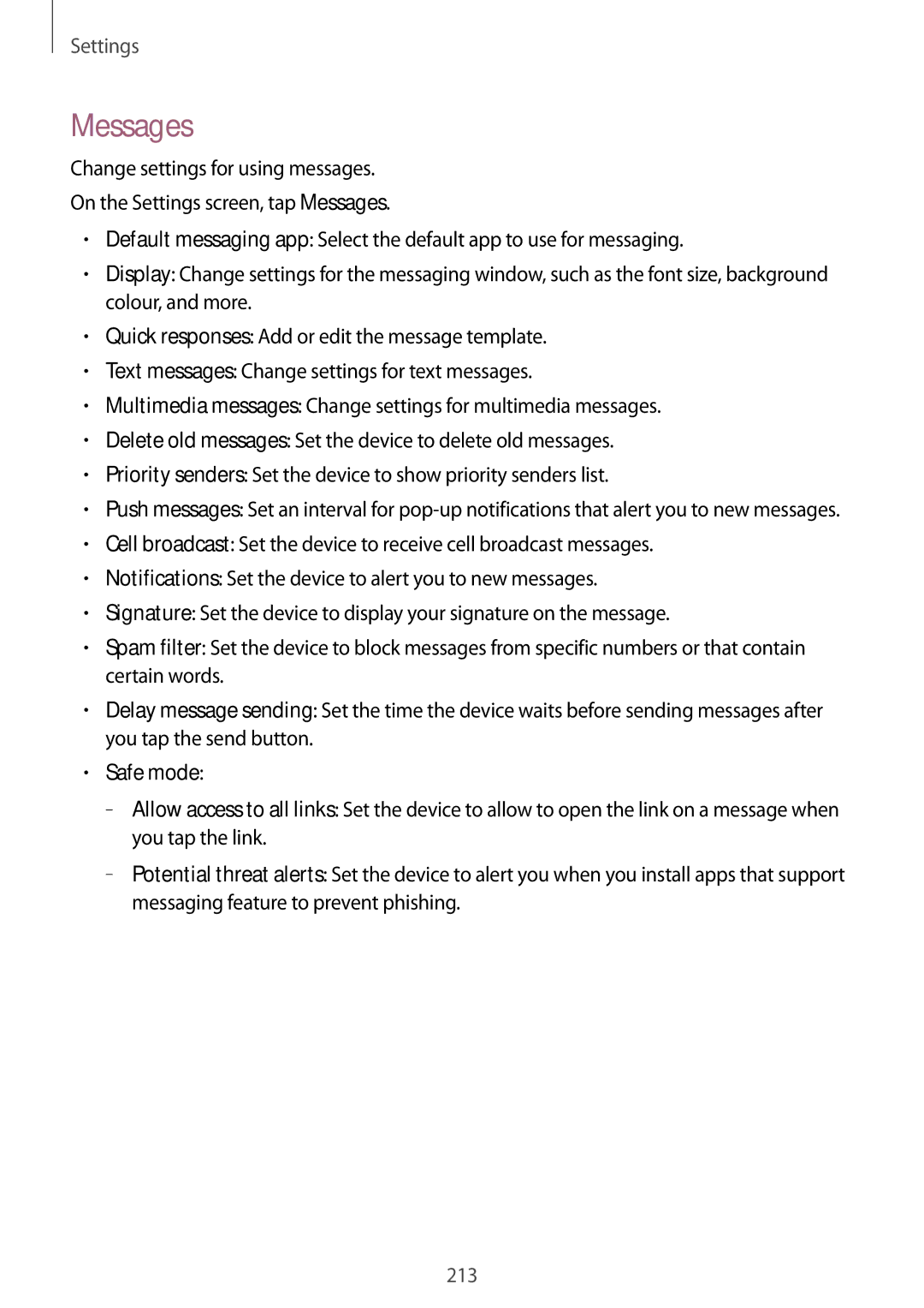 Samsung SM-G900FZWVILO, SM-G900FZKVKSA, SM-G900FZWVKSA, SM-G900FZDVILO, SM-G900FZKVILO, SM-G900FZBVILO Messages, Safe mode 