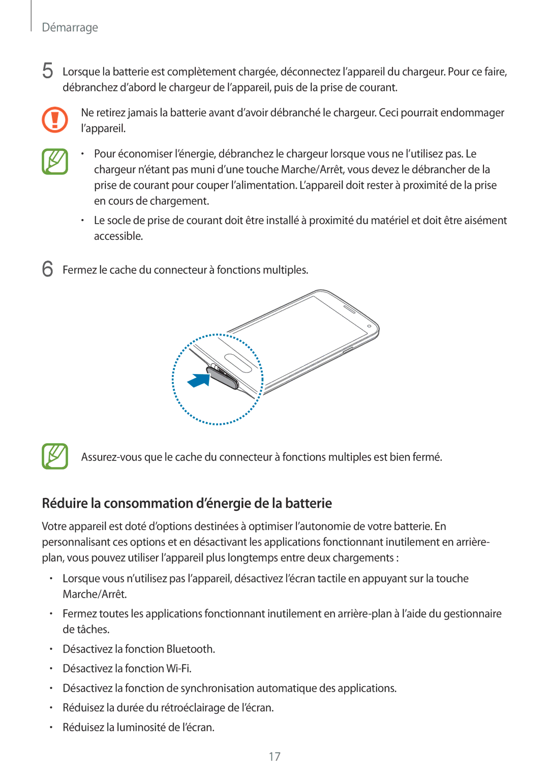 Samsung SM-G900FZDABOG, SM-G900FZWABOG, SM-G900FZKABOG, SM-G900FZBAXEF manual Réduire la consommation d’énergie de la batterie 