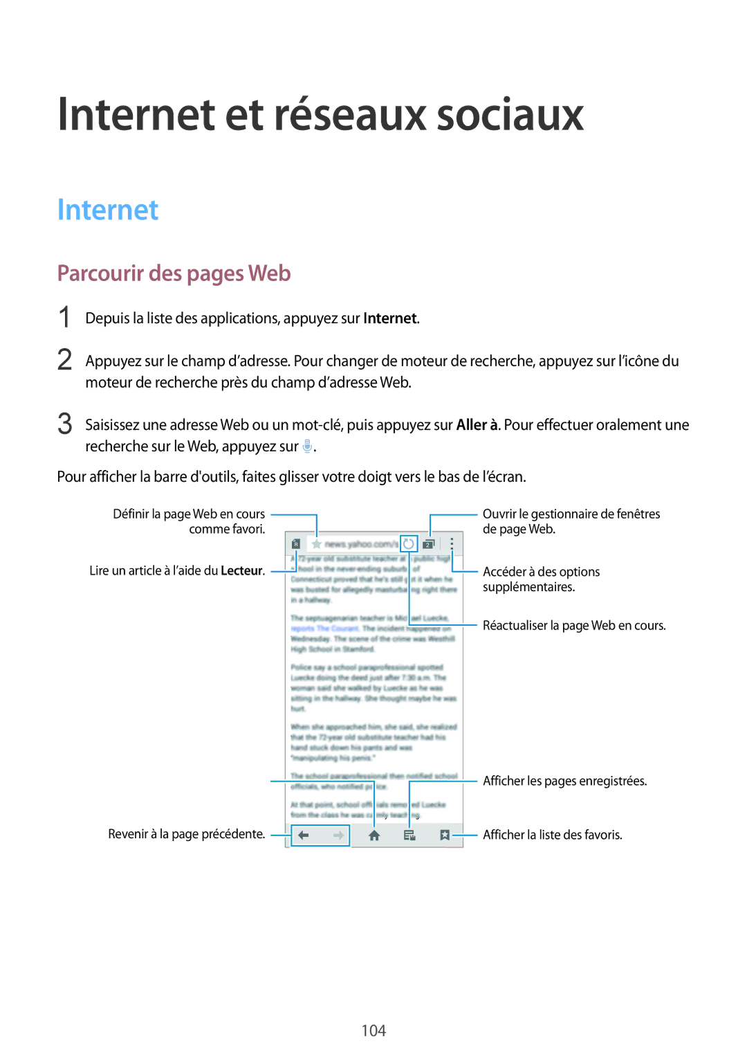 Samsung SM-G900FZDAFTM, SM-G900FZWABOG, SM-G900FZKABOG, SM-G900FZBAXEF Internet et réseaux sociaux, Parcourir des pages Web 