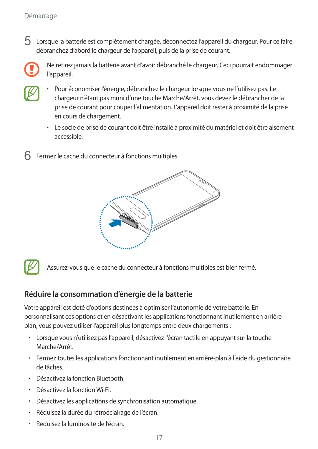 Samsung SM-G900FZDABOG, SM-G900FZWABOG, SM-G900FZKABOG, SM-G900FZBAXEF manual Réduire la consommation d’énergie de la batterie 