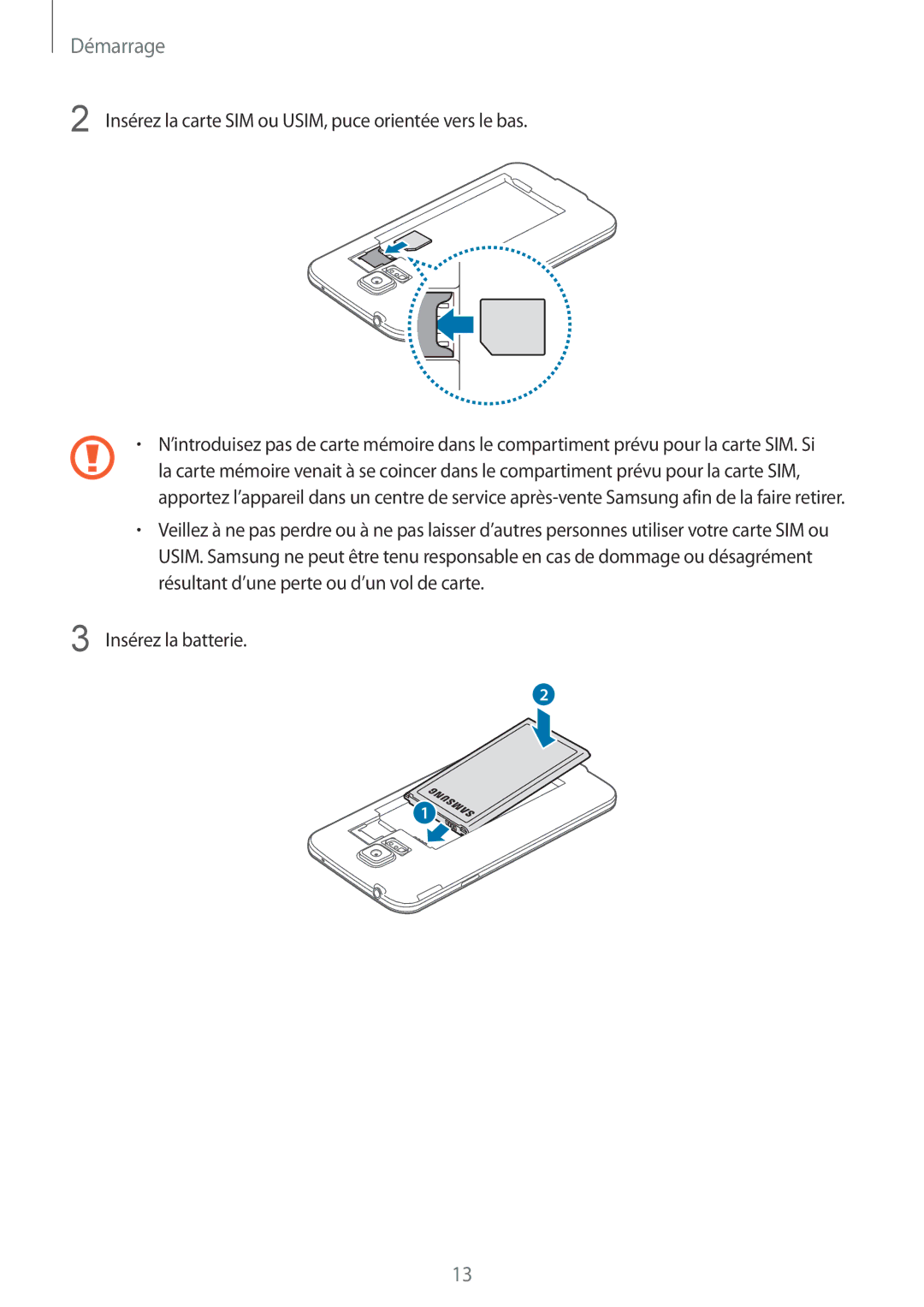 Samsung SM-G900FZWAMTL, SM-G900FZWAGBL, SM2G900FZBAGBL, SM2G900FZBAVVT, SM2G900FZKABGL, SM2G900FZDAMTL manual Démarrage 