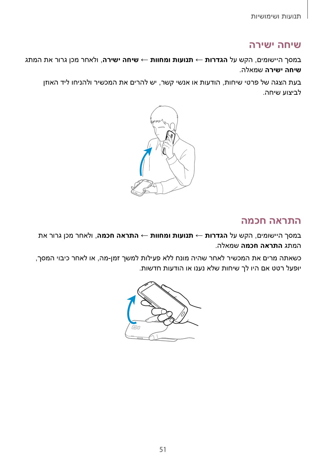 Samsung SM-G900FZBAPTR, SM-G900FZWASEE, SM-G900FZBASEE, SM-G900FZDASEE, SM-G900FZKASEE manual המכח הארתה, הלאמש הרישי החיש 