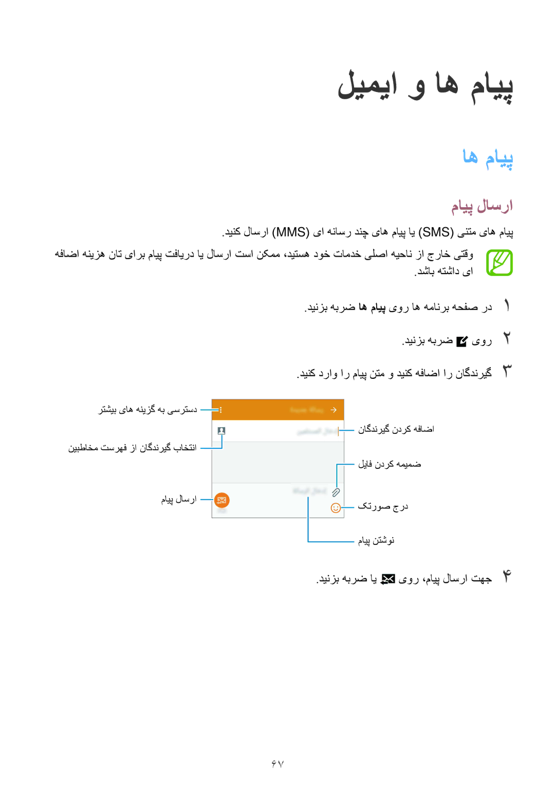 Samsung SM-G900HZWAXSG, SM-G900HZBAPAK, SM-G900HZDAPAK manual لیمیا و اه مایپ, دینزب هبرض ای یور ،مایپ لاسرا تهج4 