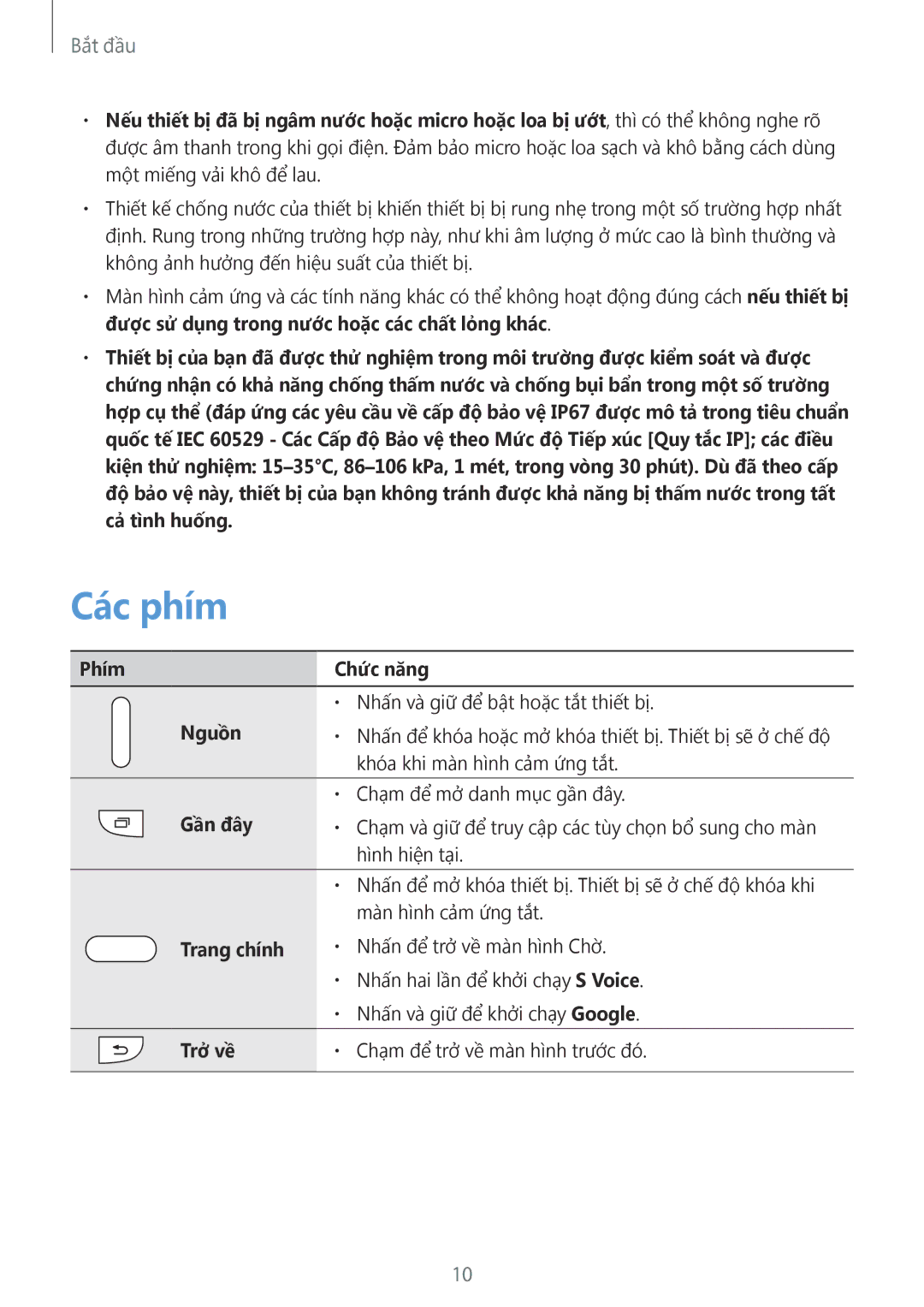 Samsung SM-G900HZWAXXV, CG-G900HZKRHTM, SM-G900HZBAXXV, SM-G900HZKAXXV, SM-G900HZDAXXV manual Các phím 