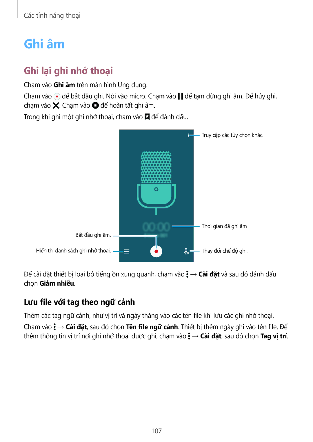 Samsung SM-G900HZBAXXV, SM-G900HZWAXXV, CG-G900HZKRHTM Ghi âm, Ghi lại ghi nhớ thoại, Lưu file với tag theo ngữ cảnh, 107 