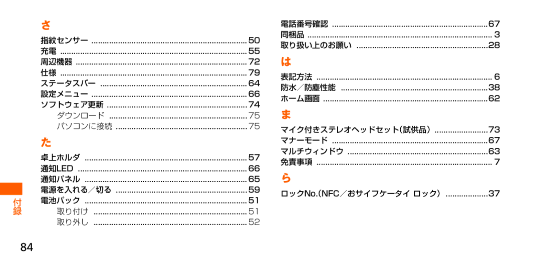 Samsung SM-G900JMDEKDI, SM-G900JZWEKDI, SM-G900JZKEKDI manual ロックNo（. NFC／おサイフケータイ ロック） 