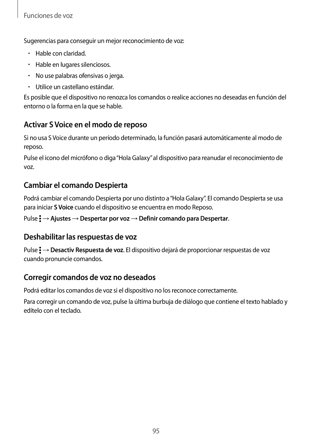 Samsung SM-G901FZDAATL, SM-G901FZBADTM, SM-G901FZKADBT Activar S Voice en el modo de reposo, Cambiar el comando Despierta 