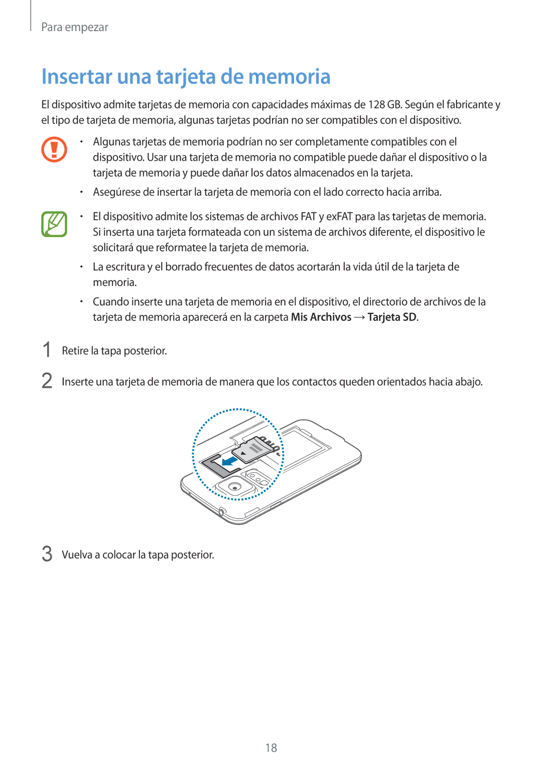 Samsung SM-G901FZDAATL, SM-G901FZBADTM, SM-G901FZKADBT, SM-G901FZDADTM, SM-G901FZKABOG manual Insertar una tarjeta de memoria 