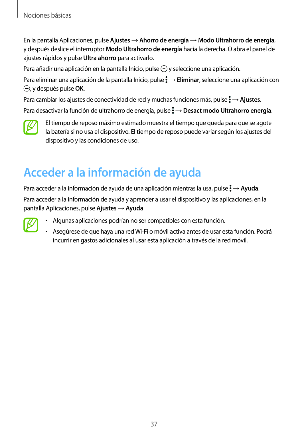 Samsung SM-G901FZDADTM, SM-G901FZBADTM, SM-G901FZKADBT, SM-G901FZKABOG, SM-G901FZDAATL manual Acceder a la información de ayuda 