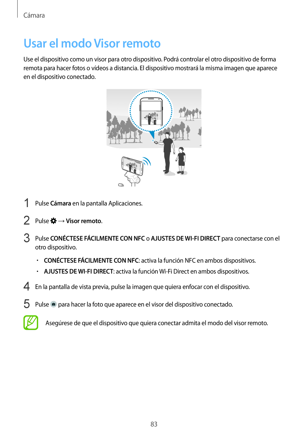 Samsung SM-G901FZKAATL, SM-G901FZBADTM, SM-G901FZKADBT, SM-G901FZDADTM, SM-G901FZKABOG manual Usar el modo Visor remoto 
