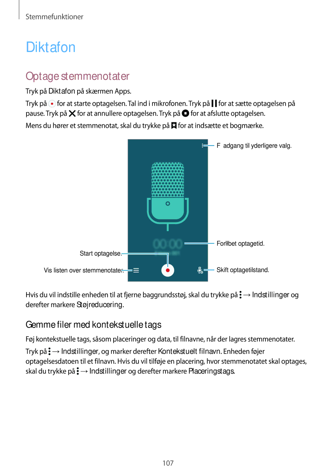 Samsung SM-G901FZDATEN, SM-G901FZBANEE, SM-G901FZWANEE Diktafon, Optage stemmenotater, Gemme filer med kontekstuelle tags 