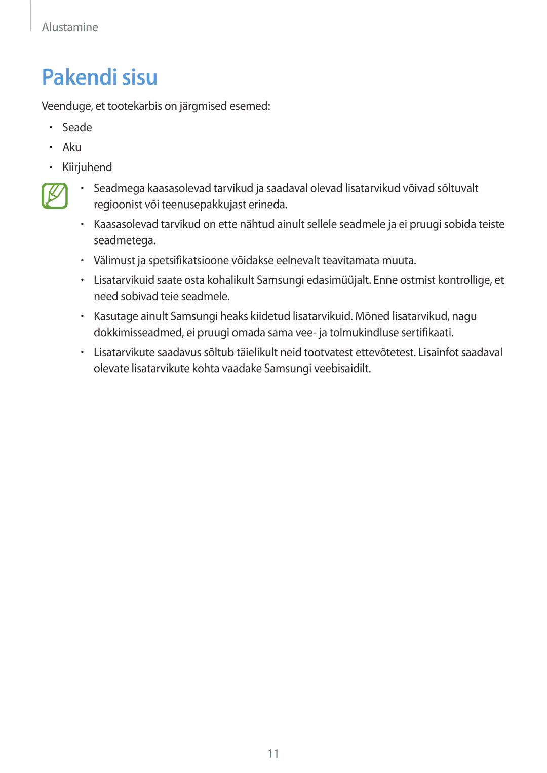 Samsung SM-G901FZBABAL, SM-G901FZDABAL, SM-G901FZKABAL, SM-G901FZWABAL manual Pakendi sisu 