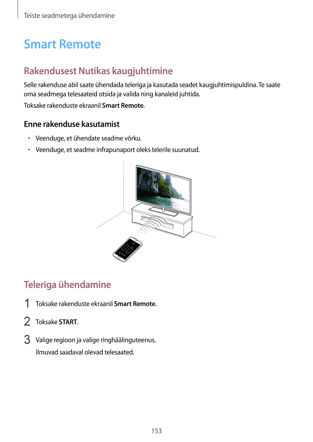 Samsung SM-G901FZKABAL, SM-G901FZDABAL manual Smart Remote, Rakendusest Nutikas kaugjuhtimine, Enne rakenduse kasutamist 