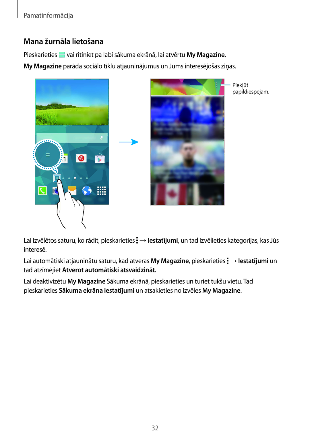 Samsung SM-G901FZDABAL, SM-G901FZKABAL, SM-G901FZWABAL, SM-G901FZBABAL manual Mana žurnāla lietošana 