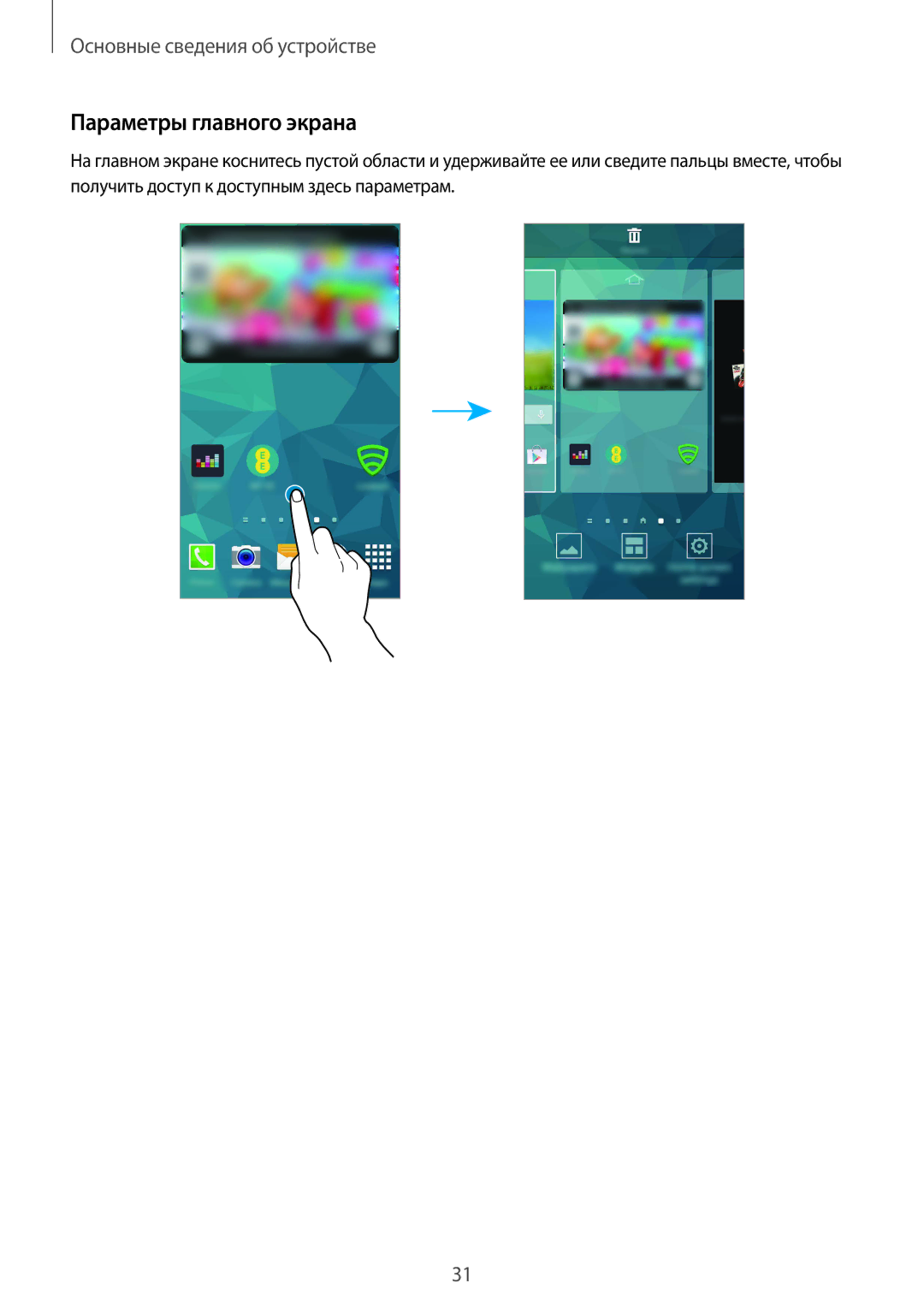 Samsung SM-G901FZBABAL, SM-G901FZDABAL, SM-G901FZKABAL, SM-G901FZWABAL manual Параметры главного экрана 