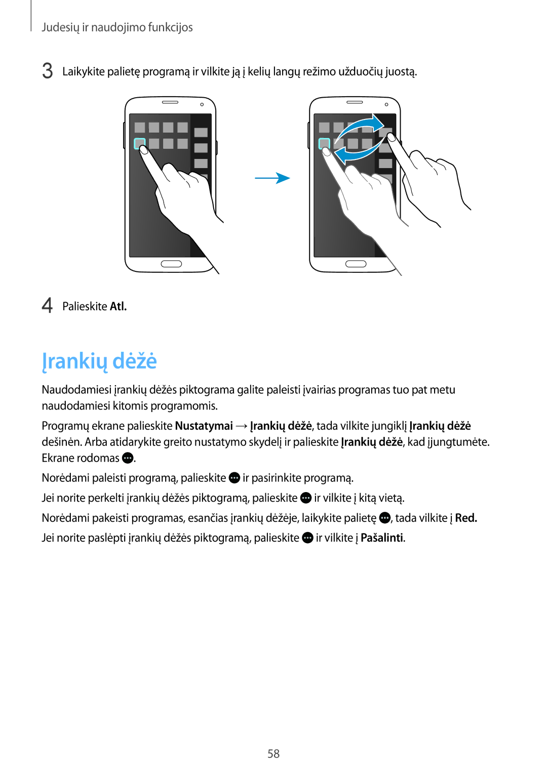 Samsung SM-G901FZWABAL, SM-G901FZDABAL, SM-G901FZKABAL, SM-G901FZBABAL manual Įrankių dėžė 