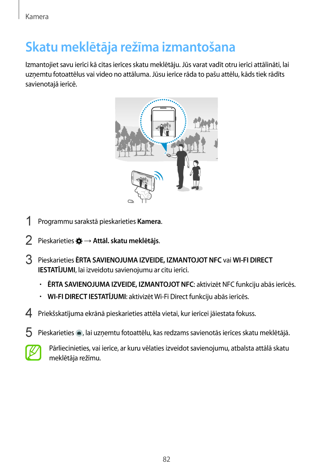 Samsung SM-G901FZWABAL manual Skatu meklētāja režīma izmantošana, Pieskarieties →Attāl. skatu meklētājs, Meklētāja režīmu 